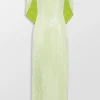 Alba Cape-Effect Sequined Crepe Midi Dress
