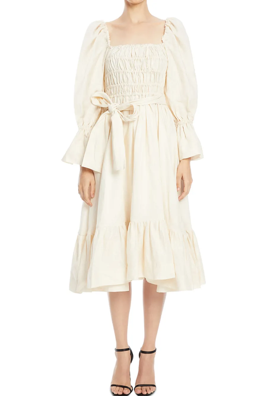 Amelia Off Shoulder Bow Midi Dress