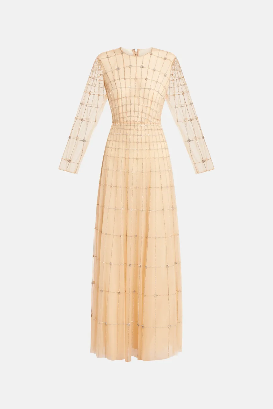 Anissa Embellished Tulle Evening Dress