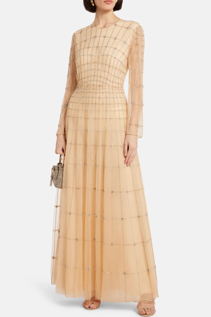 Anissa Embellished Tulle Evening Dress