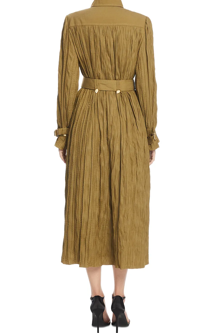 Bays Crushed Pleats Midi Dress