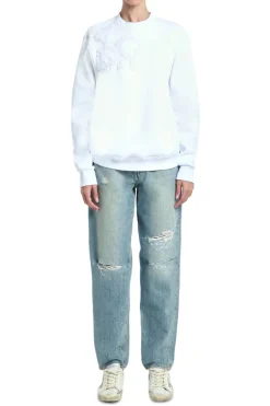Beads Heart Embroidery Sweatshirt