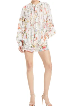 Blouson Sleeve Floral Blouse