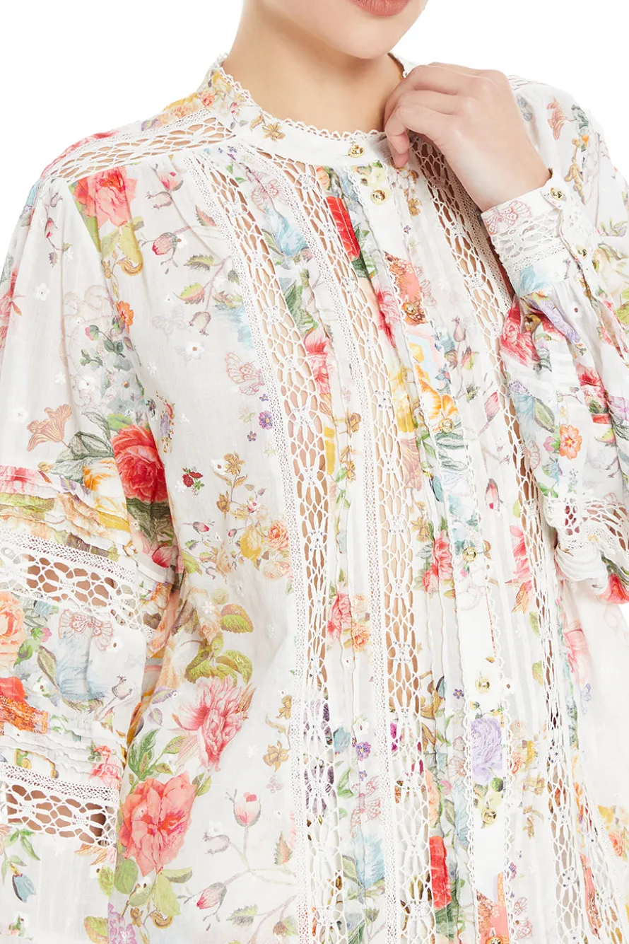 Blouson Sleeve Floral Blouse