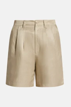 Carrie Linen Blend Shorts in Beige