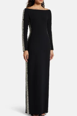 Charisma Embellished Evening Gown in Black