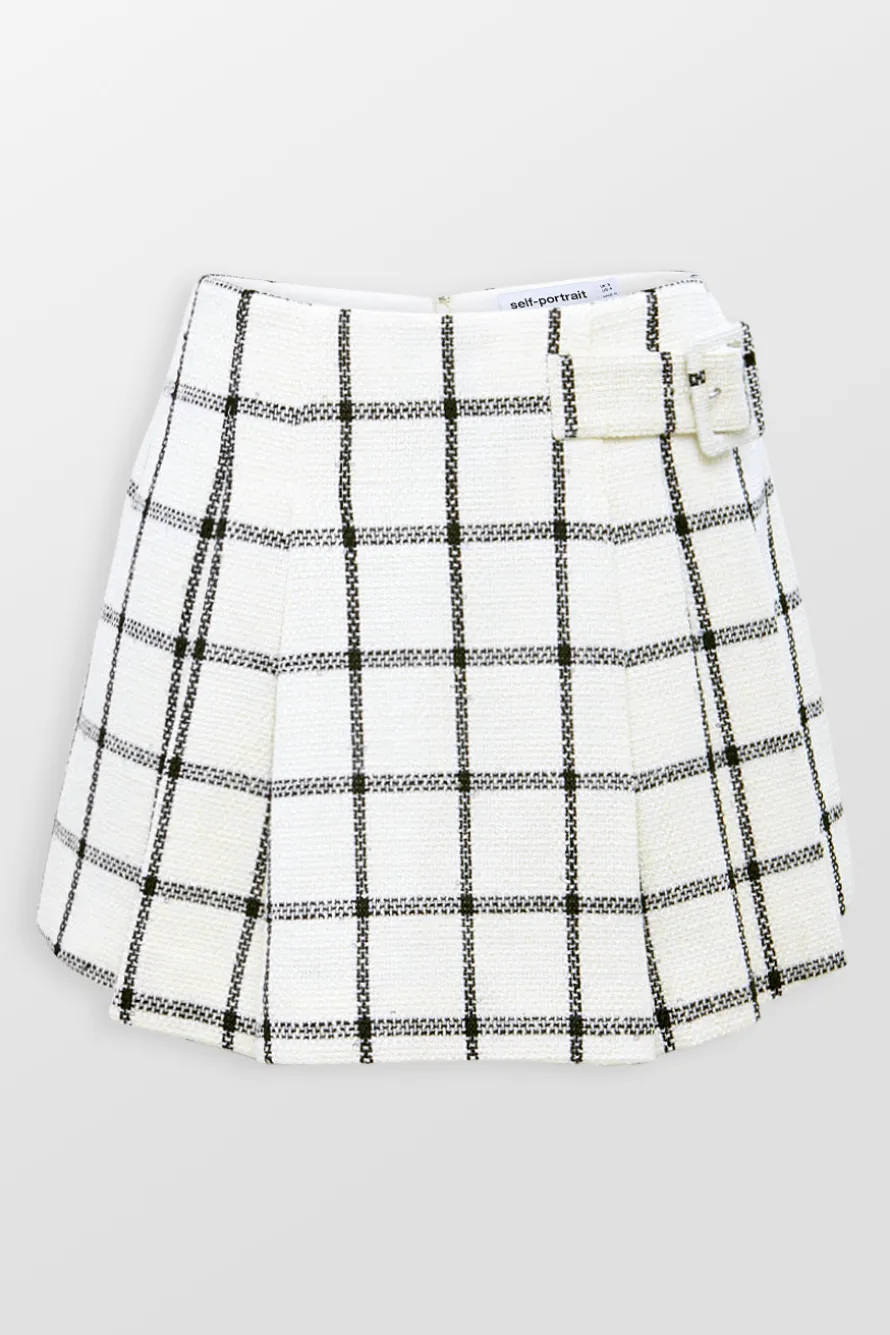 Cream Check Skirt