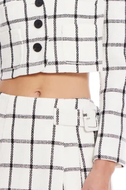 Cream Check Skirt