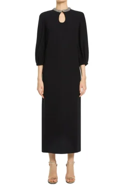 Crystal Embellished Collar Evening Dress