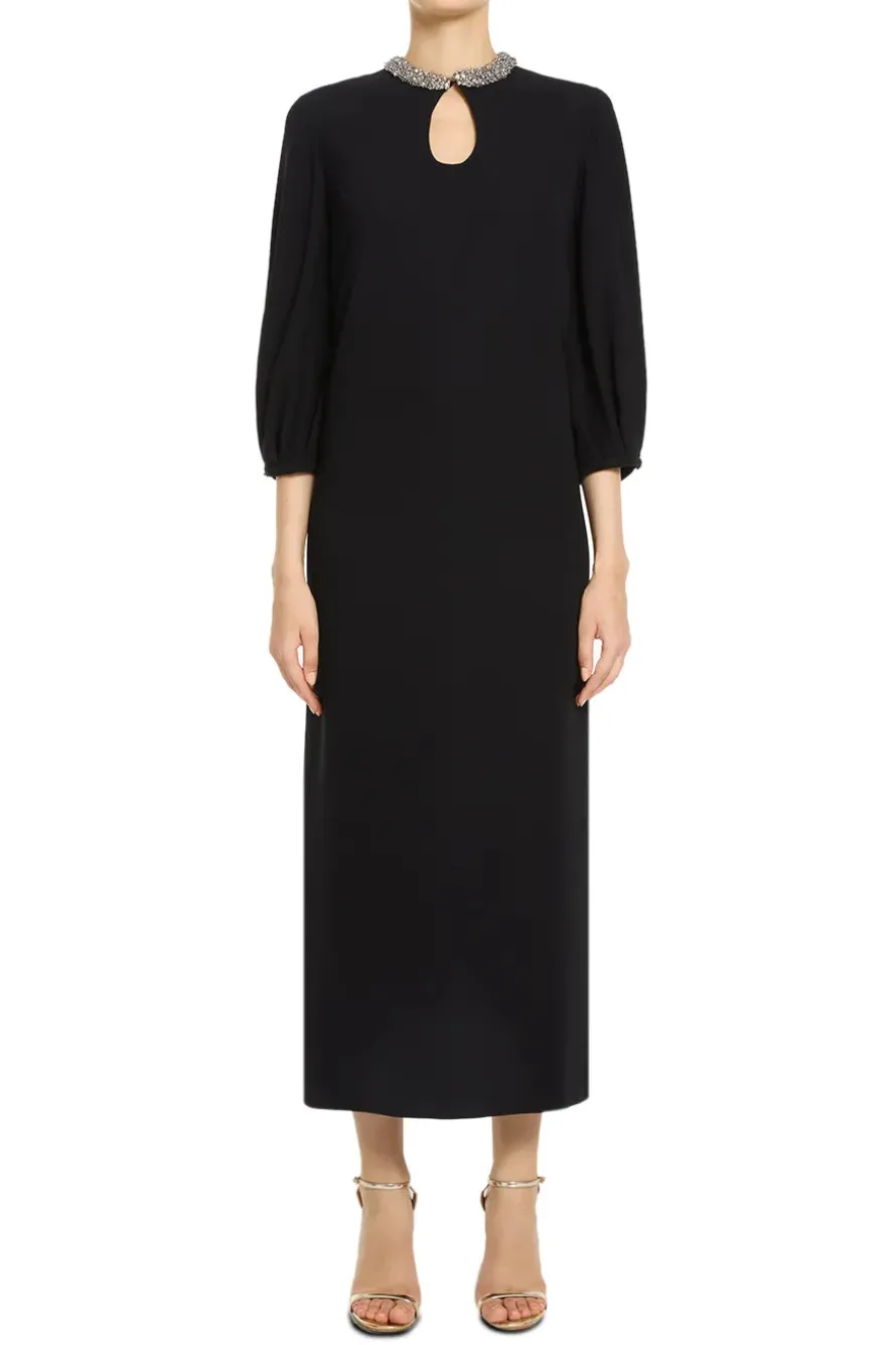 Crystal Embellished Collar Evening Dress