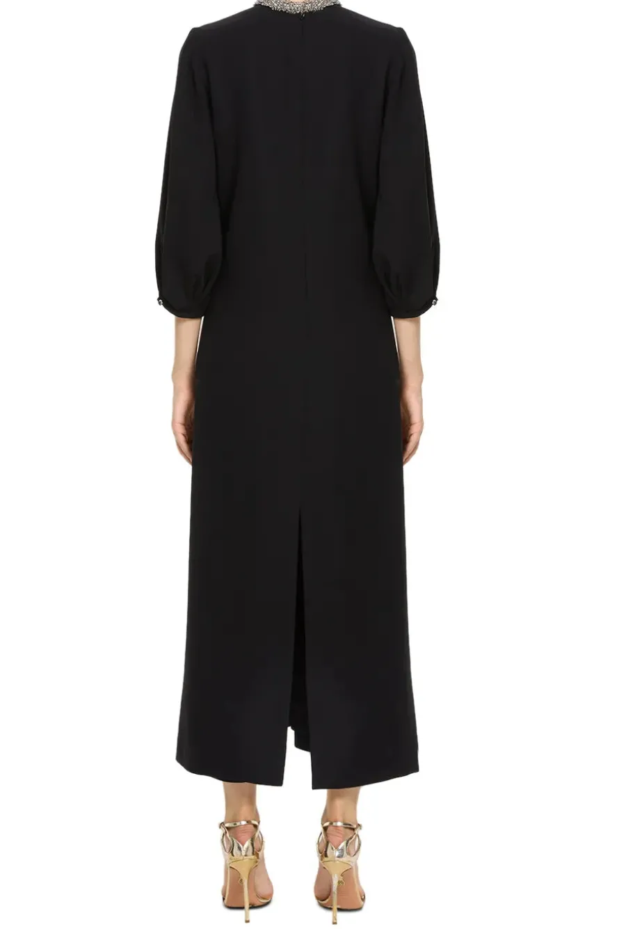 Crystal Embellished Collar Evening Dress