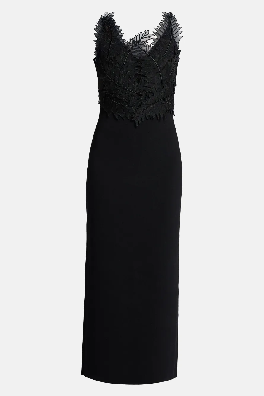 Daisy Knit Sleeveless Maxi Dress in Black