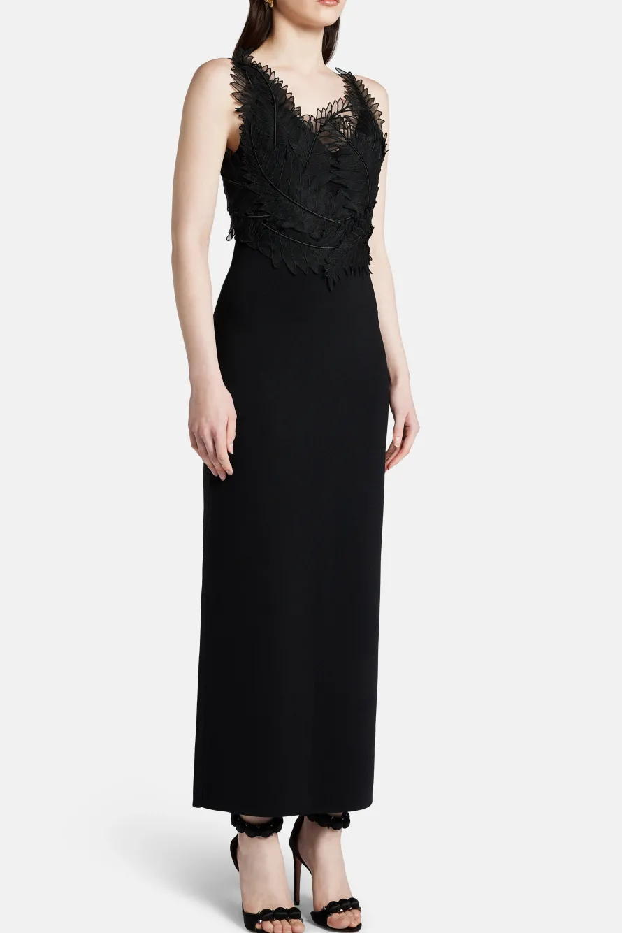 Daisy Knit Sleeveless Maxi Dress in Black