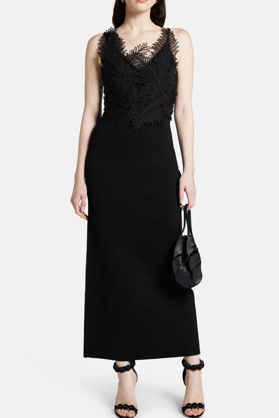 Daisy Knit Sleeveless Maxi Dress in Black
