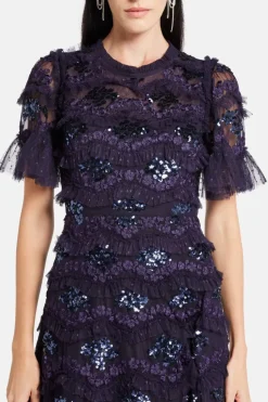 Daisy Wave Sequin Evening Dress