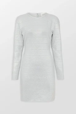 Disco Knit Crew Neck Mini Dress