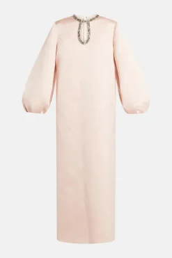 Embellished Evening Dress With Balloon Sleeves