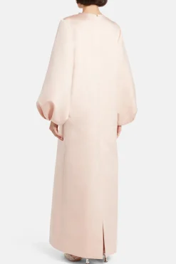 Embellished Evening Dress With Balloon Sleeves