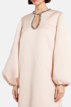 Embellished Evening Dress With Balloon Sleeves