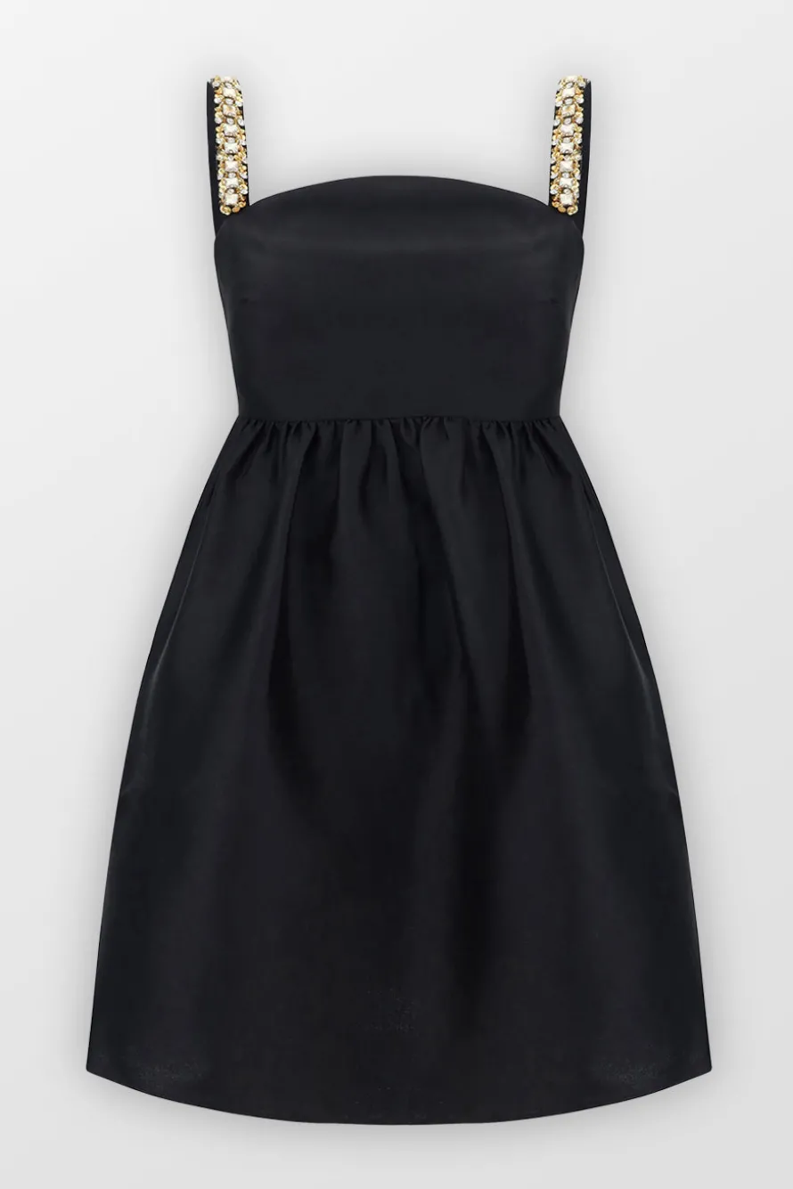 Embellished Taffeta Mini Dress