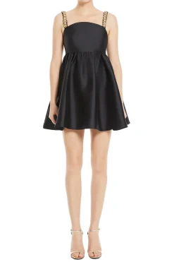 Embellished Taffeta Mini Dress