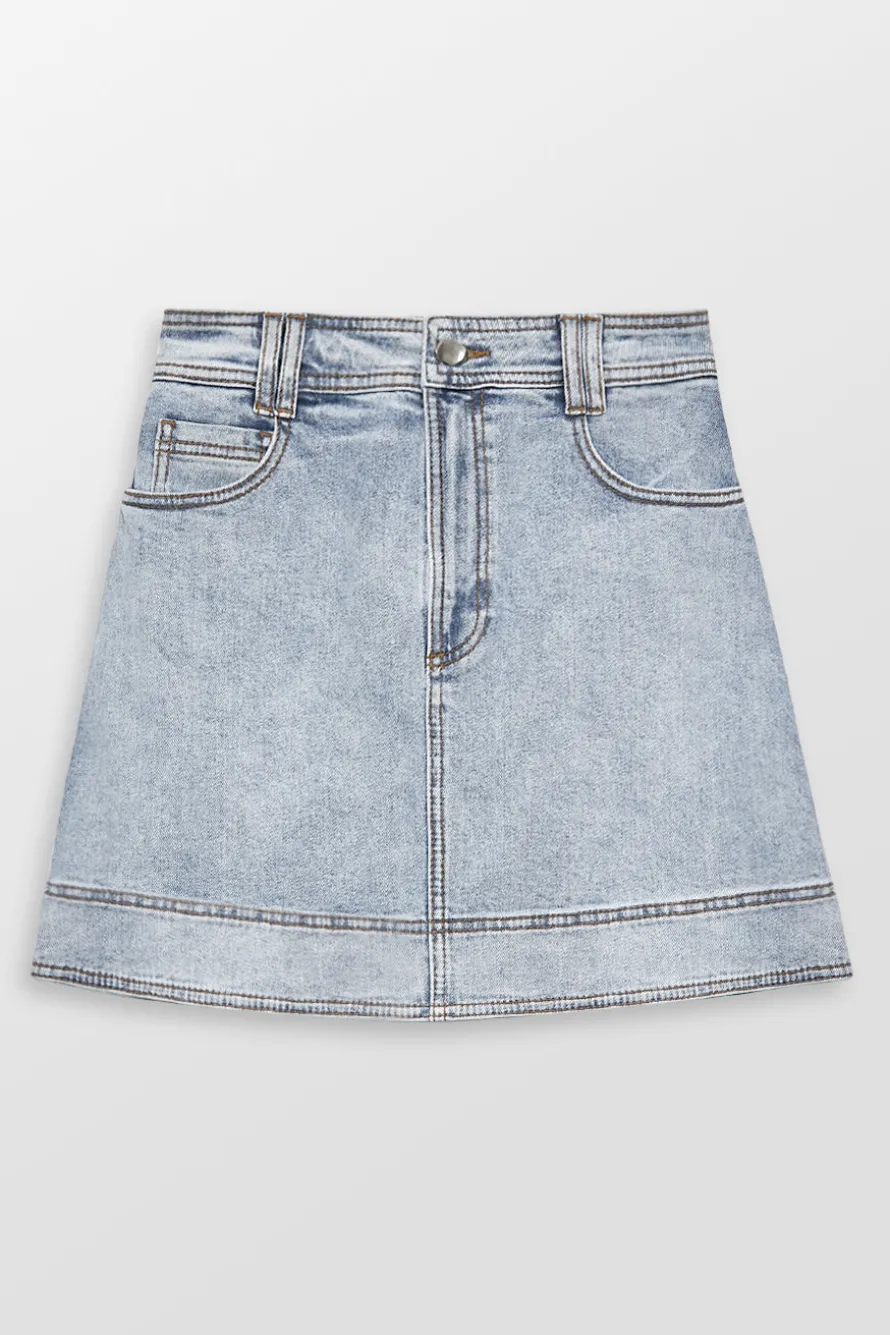 Embrace Two Tone Denim Mini Skirt