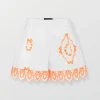 Embroidered Shorts With Trim