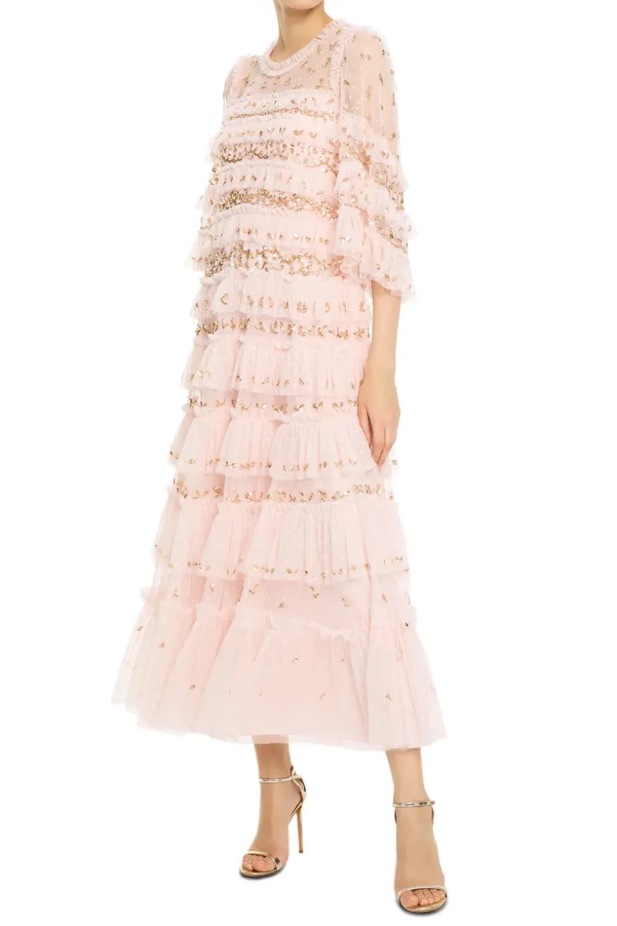 Emily Lace Sequin Evening Dress