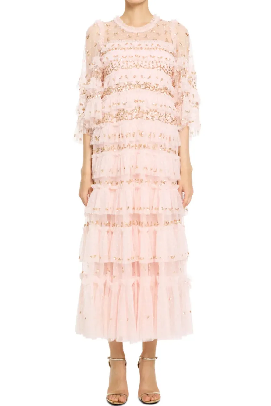 Emily Lace Sequin Evening Dress