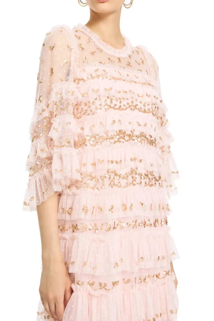 Emily Lace Sequin Evening Dress
