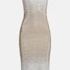 Essie Embellished Sleeveless Midi Dress in Silver