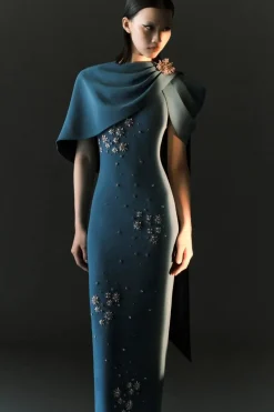 Evening Dress With Brooch Detail
