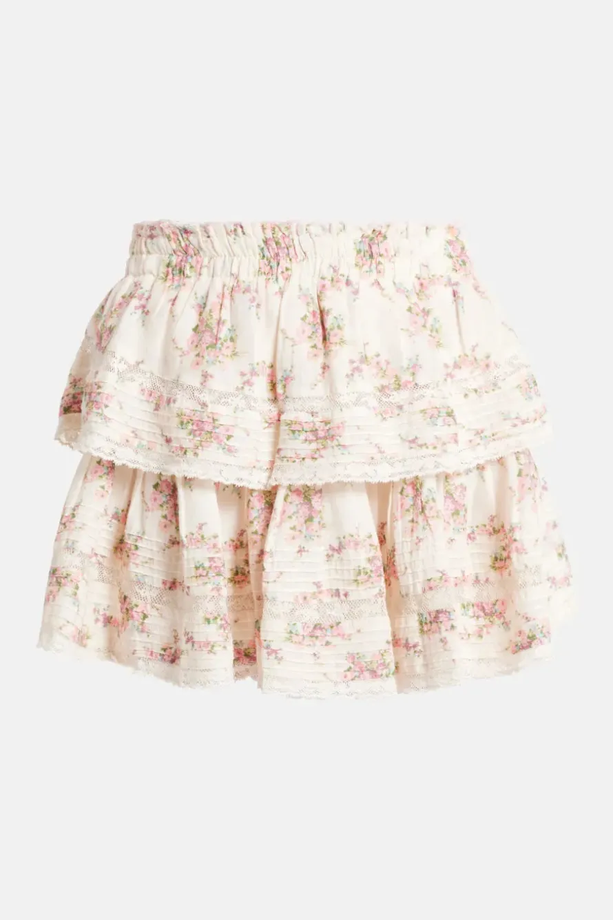 Floral Ruffle Mini Skirt