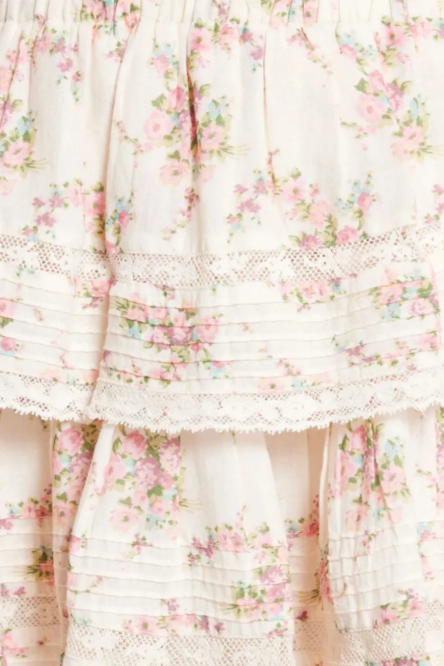 Floral Ruffle Mini Skirt