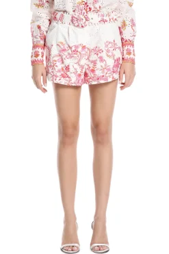 Floral Shorts With Buckle Belt