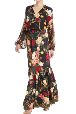 Frill Collared Floral Blouse