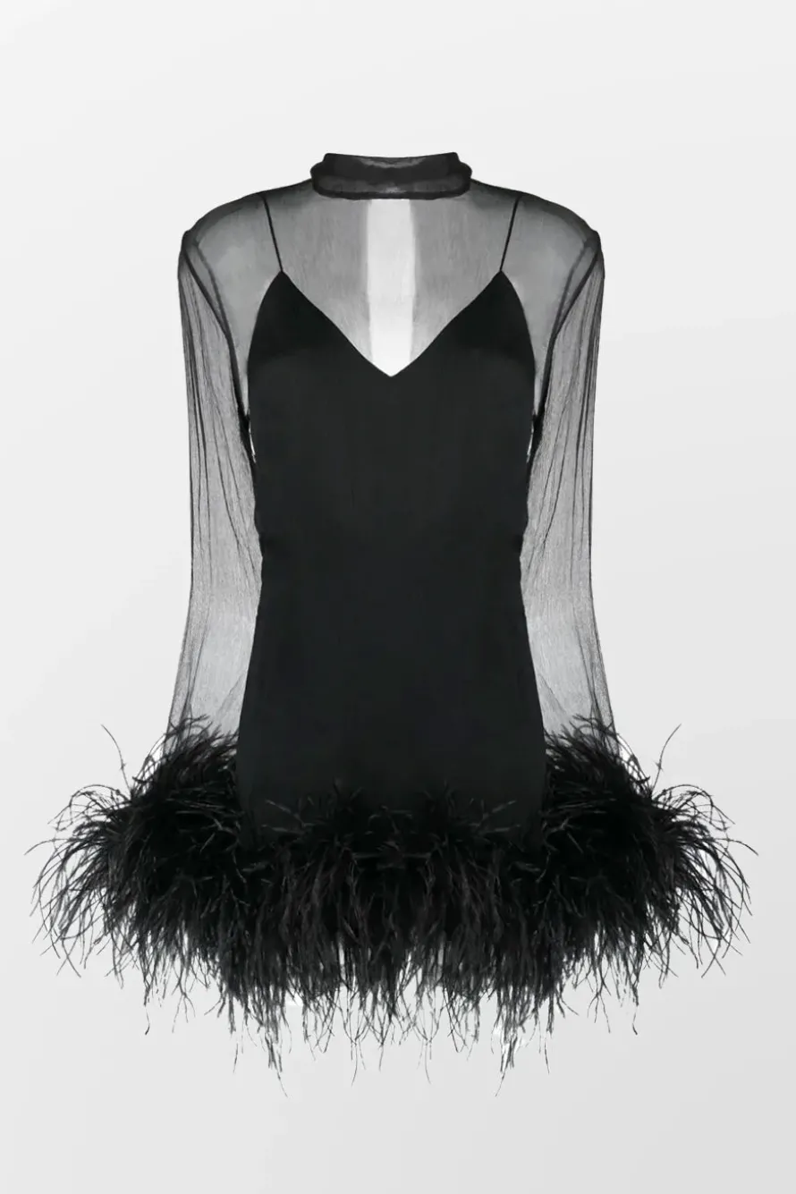 Gina Spirito Sheer Feather Dress