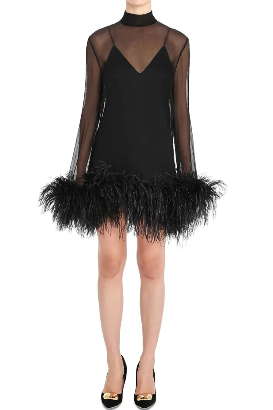 Gina Spirito Sheer Feather Dress