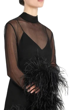 Gina Spirito Sheer Feather Dress