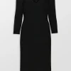 Icon Notched Bateau Midi Dress
