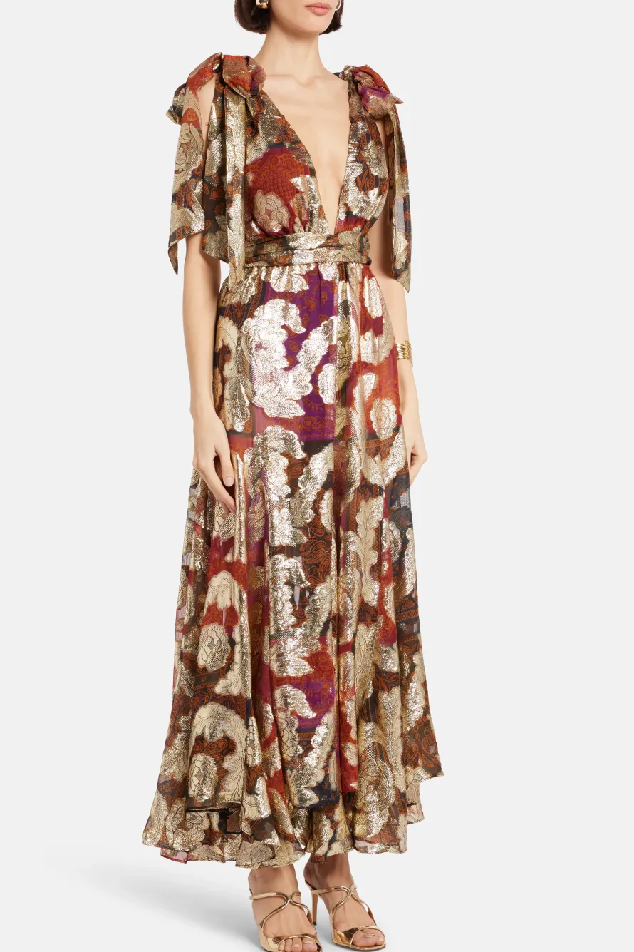 Jacquard Lurex Maxi Dress