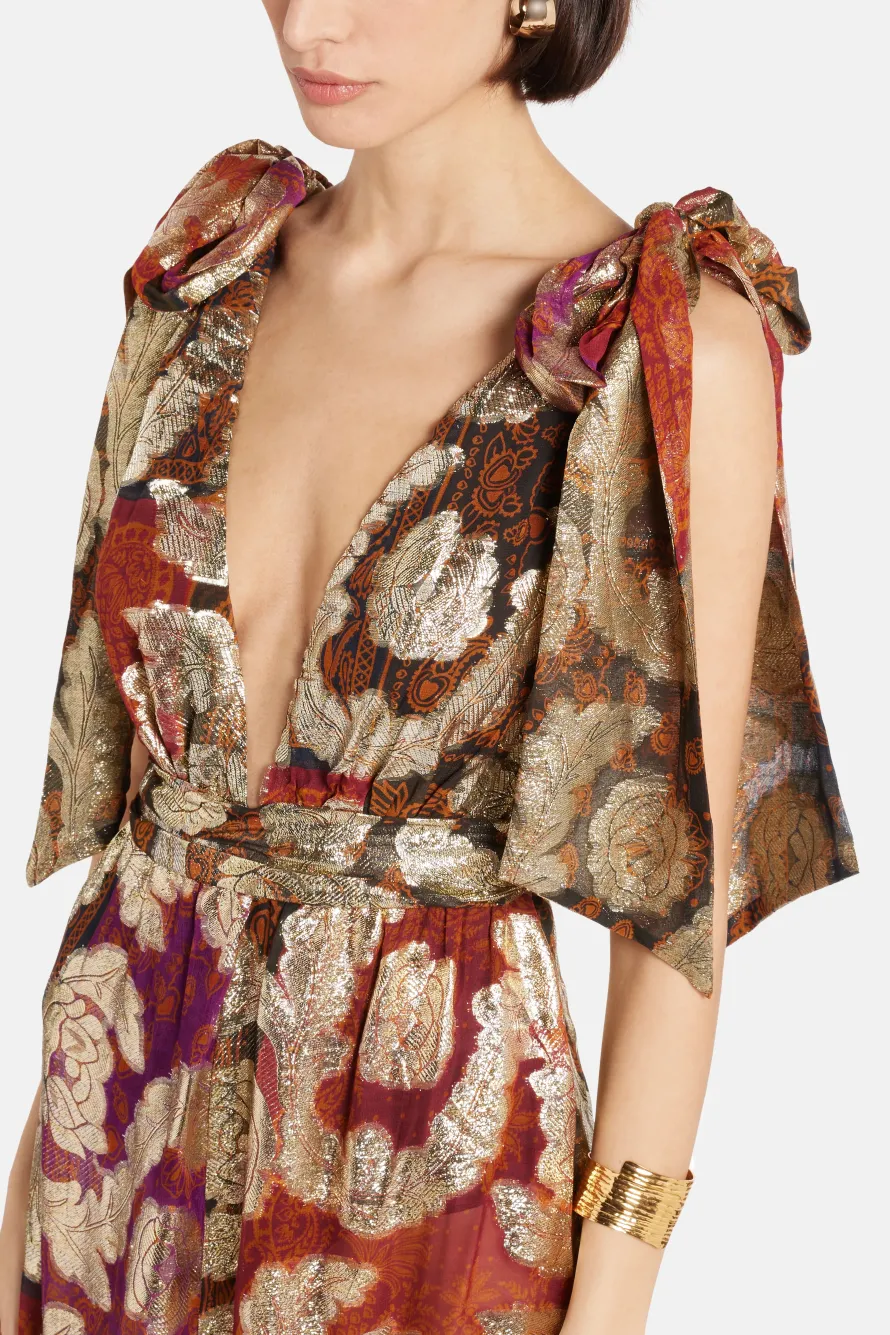 Jacquard Lurex Maxi Dress