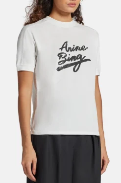 Jaylin Signature Logo Cotton Round Neck T-shirt in White