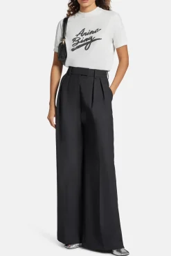 Jaylin Signature Logo Cotton Round Neck T-shirt in White