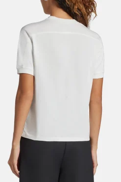Jaylin Signature Logo Cotton Round Neck T-shirt in White