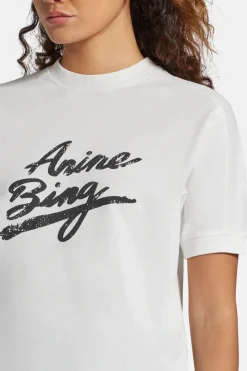 Jaylin Signature Logo Cotton Round Neck T-shirt in White