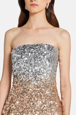Kameron Embellished Mini Dress in Silver and Gold