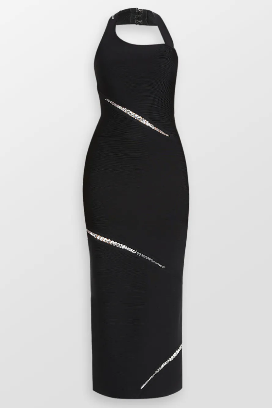 Lennox Crystal Paneled Maxi Dress