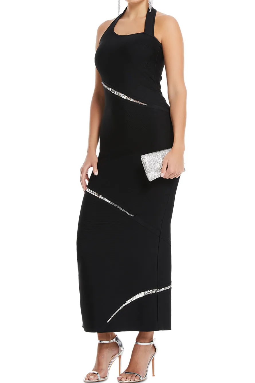 Lennox Crystal Paneled Maxi Dress