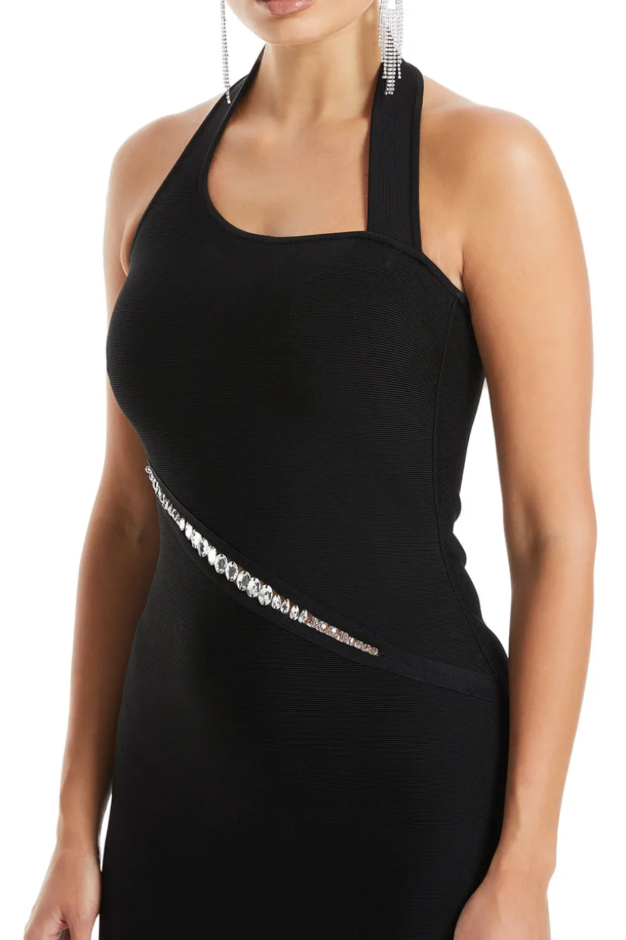 Lennox Crystal Paneled Maxi Dress